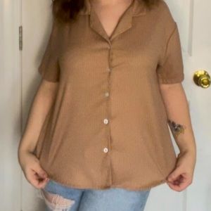 See You Tomorrow tan button up